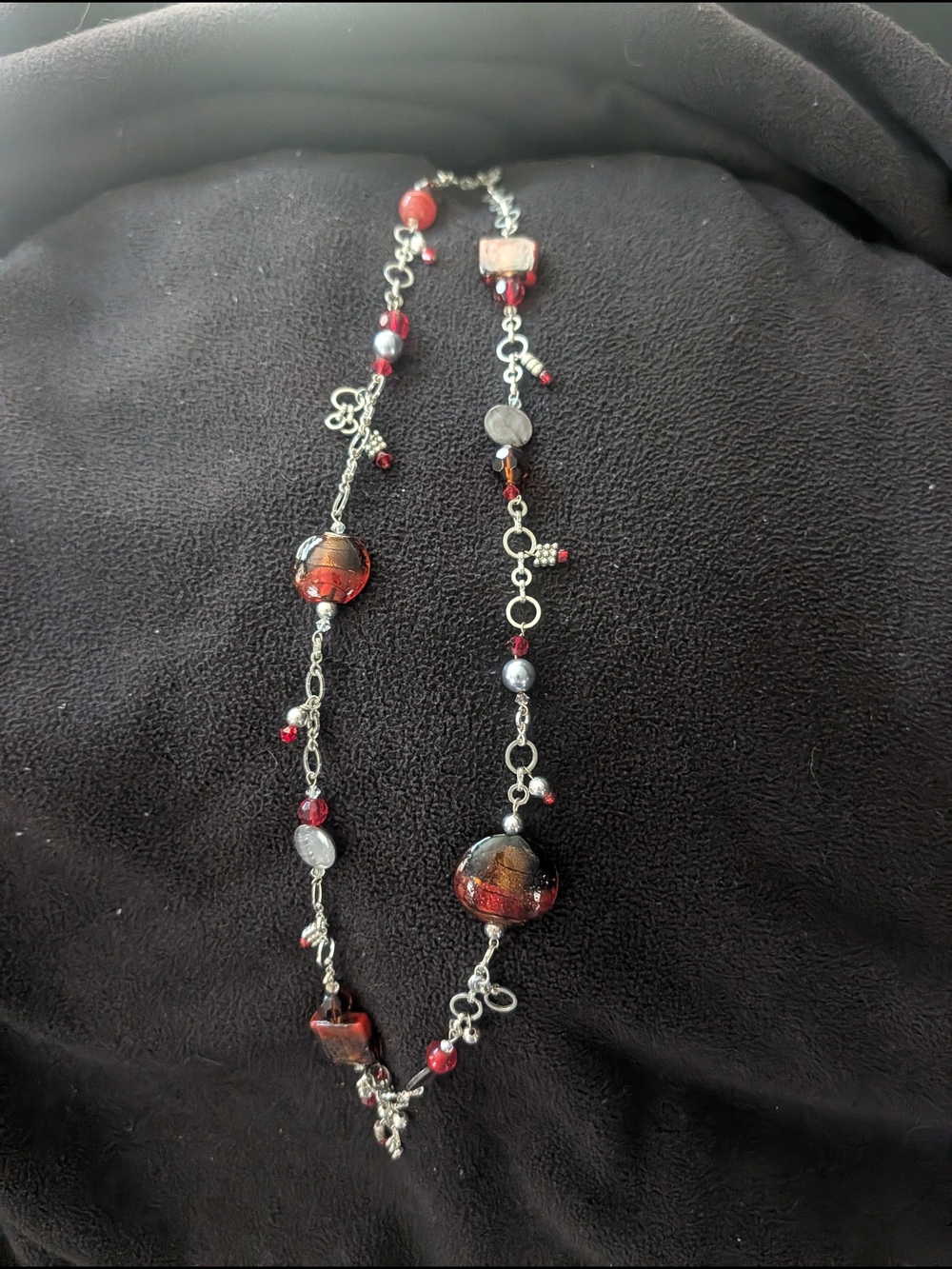 Elegant Red Beaded Women's Necklace